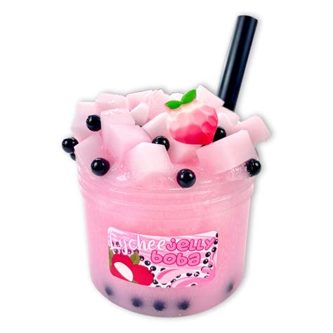 Lychee Jelly Boba Jelly Cube Slime - Shop Slime - Dope Slimes