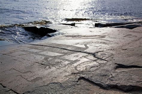 Mysterious Petroglyphs of Onega. Besov Nos Stock Photo - Image of outdoors, mysticism: 25312050