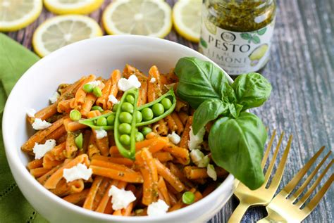 Red Lentil Pasta with Lemon Pesto - Simple, Sassy and Scrumptious