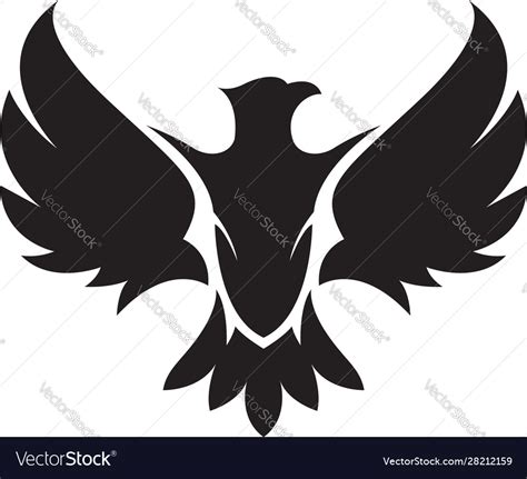 Phoenix silhouette logo template Royalty Free Vector Image