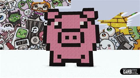 Minecraft Pixel Art - How To Make a Cute Pig by Garbi KW - YouTube