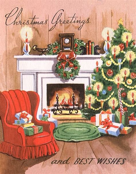 Christmas fireside greetings. | Postales navidad, Tarjetas de navidad ...