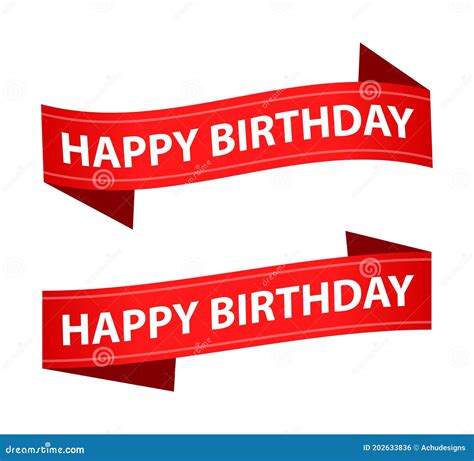 Happy Birthday Ribbon Banner Stock Vector - Illustration of cheerful ...