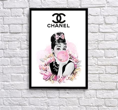 Audrey Hepburn Wall Art, Chanel Home Decor, Chanel, Chanel Art, Fashion Wall Art – Poster ...