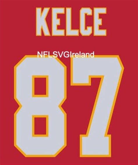 NFL Travis Kelce Jersey Number 87 svg / Kansas City Chiefs / | Etsy