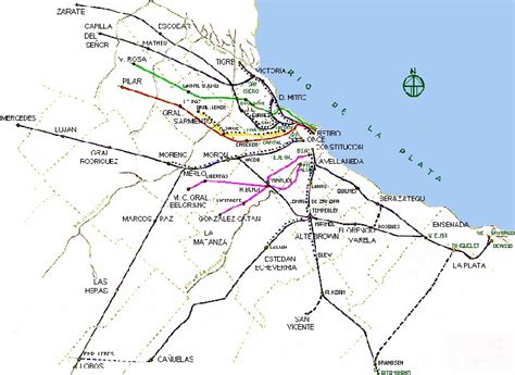 Greater Buenos Aires Railway Network Map