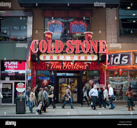 A Cold Stone Creamery store, with a Tim Horton's coffee franchise inside, in Times Square in New ...