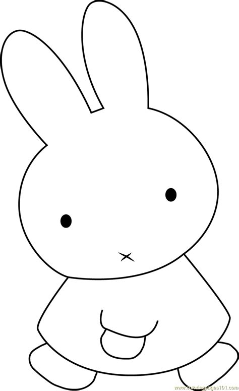 Miffy the Rabbit Coloring Page for Kids - Free Miffy Printable Coloring Pages Online for Kids ...