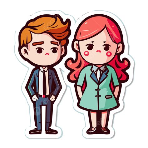 Couple With Red Hair And Smart Suits Vector Clipart, Gender Roles, Gender Roles Clipart, Cartoon ...