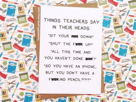 Funny Card For Teacher Funny Teacher Appreciation Card