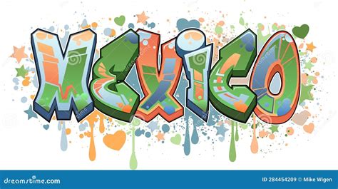 Graffiti Styled Vector Graphics Design - Mexico Stock Vector - Illustration of maine, alabama ...