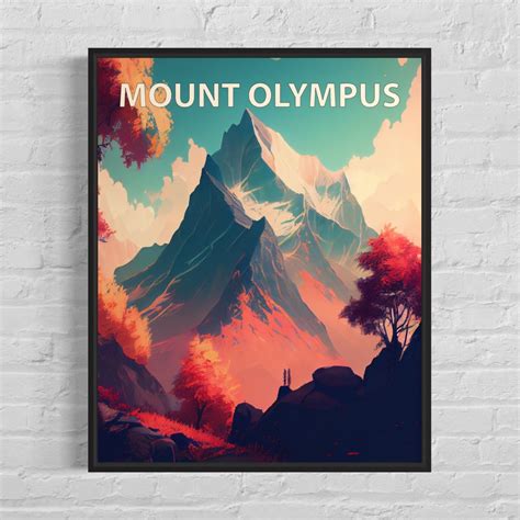 Mount Olympus Art Print, Mount Olympus Wall Art Painting, Mount Olympus ...