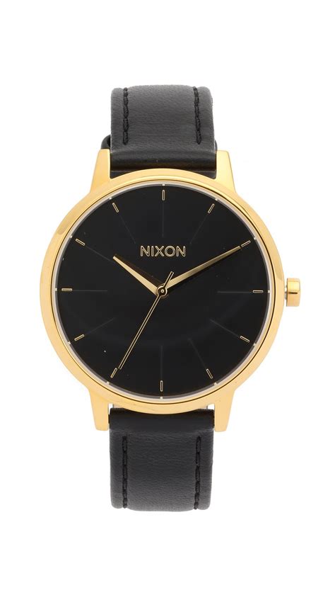 Nixon Kensington Watch With Leather Strap in Metallic | Lyst