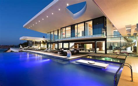 Modern Big House With Pool, big mansion HD wallpaper | Pxfuel