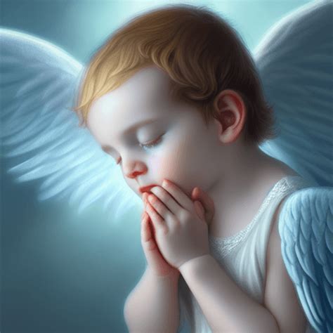 Baby Angel Praying Graphic · Creative Fabrica