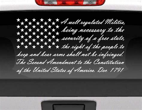 Second Amendment American Flag Decal / 2nd Amendment American - Etsy ...