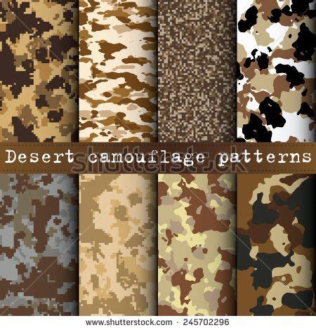 Set of 8 desert camouflage patterns vector | Camouflage patterns ...