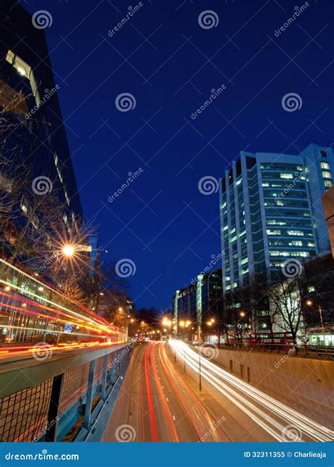 City night traffic stock image. Image of street, skyscrapers - 32311355