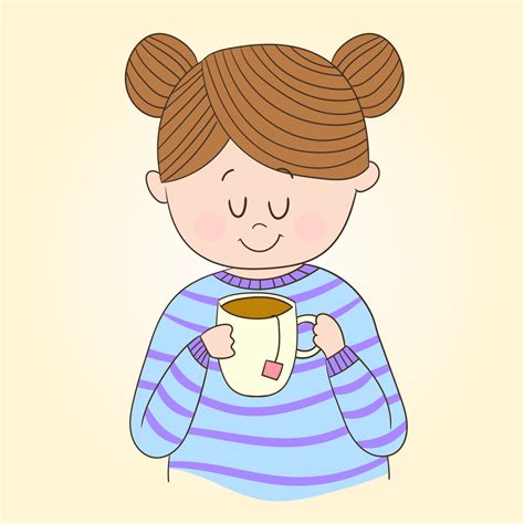 Woman drinking tea 1967236 Vector Art at Vecteezy