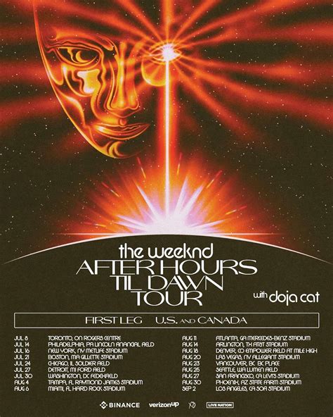 The Weeknd Announces First Leg Of 'After Hours Til Dawn' Global Stadium Tour With Special Guest ...