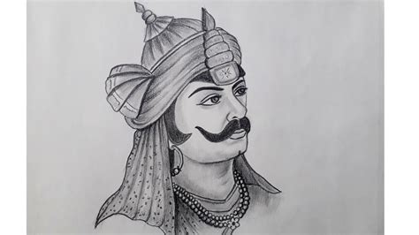 Easy maharana pratap drawing step by step // the king of mewar ...