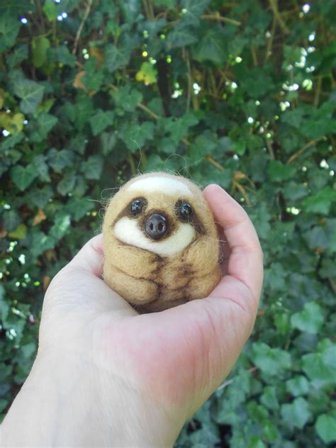 Sloth gift Sloth figurine Needle felt sloth Baby sloth | Etsy