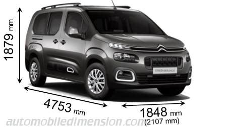 Dimensioni Citroen Berlingo XL, bagagliaio e similari