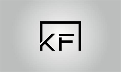 Letter KF logo design. KF logo with square shape in black colors vector free vector template ...