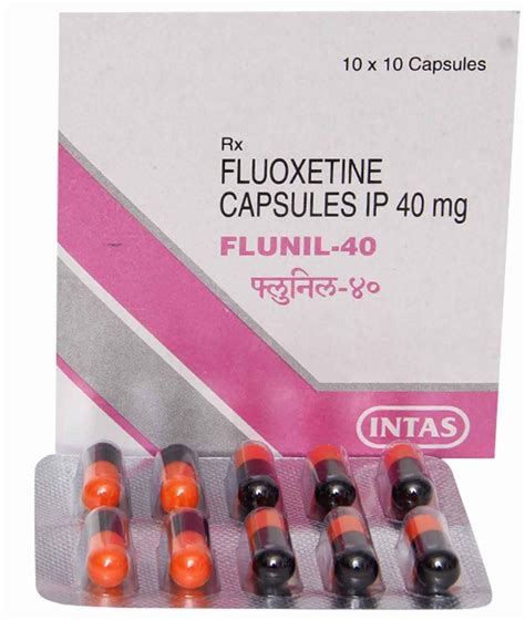 Fluoxetine 40 Mg Capsules, Intas Pharmaceuticals Ltd, 10x10 at Rs 90 ...