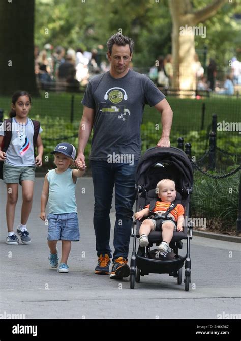 New York - NY - 06/21/19 - Seth Meyerswith sons Ashe Meyers (3 years old)and Axel Meyers (1 ...