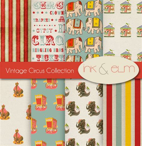 Vintage Circus Digital Paper Circus Backgrounds Digital - Etsy