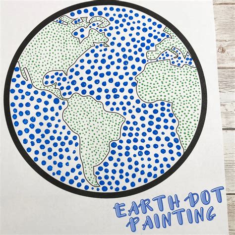 Earth Day Art - Dot Painting (earth template included) - Messy Little ...