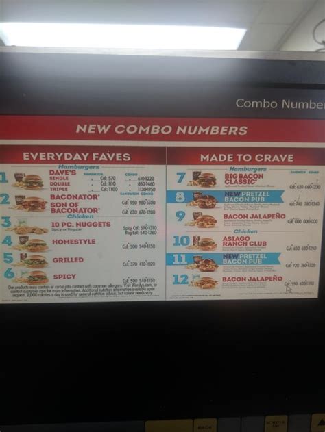 Wendy's new combo numbers : r/wendys