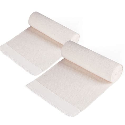 Cotton Elastic Bandage Compression Wrap with Hook-and-Loop Closure on Both Ends by LotFancy, 6 ...