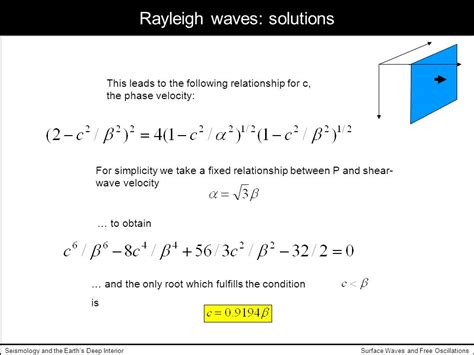 Rayleigh Wave Equation