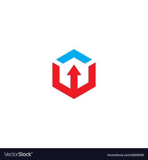 Polygon arrow line business logo Royalty Free Vector Image