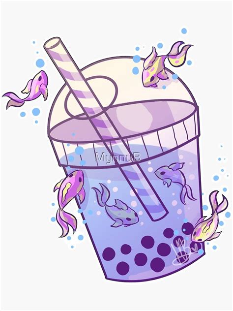 Pegatina «Boba Tea Fish» de MynnuB | Redbubble | Dibujos kawaii, Garabatos lindos, Dibujos bonitos