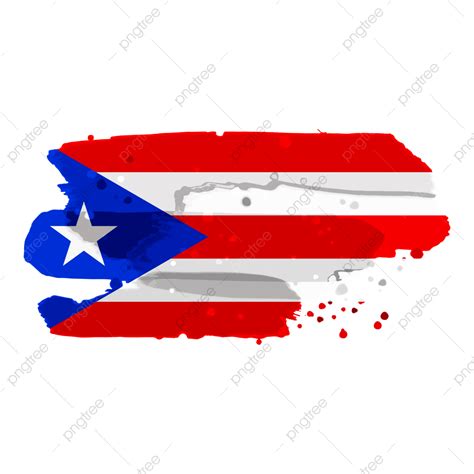 Bandera De Puerto Rico Con Textura De Acuarela De Pincel Grunge PNG , Bandera De Puerto Rico ...