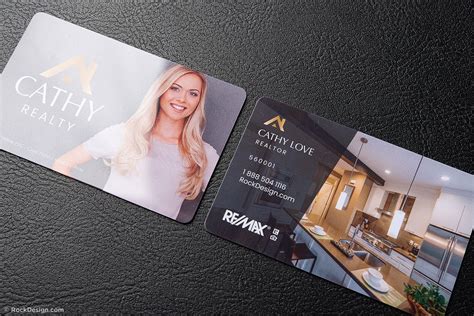 Modern and unique plastic realtor visiting card template – Cathy Realty