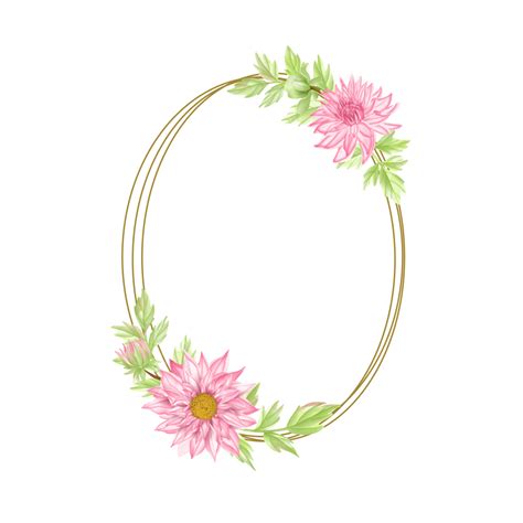 Pink Watercolor Circle Hd Transparent, Golden Circle Frame With ...