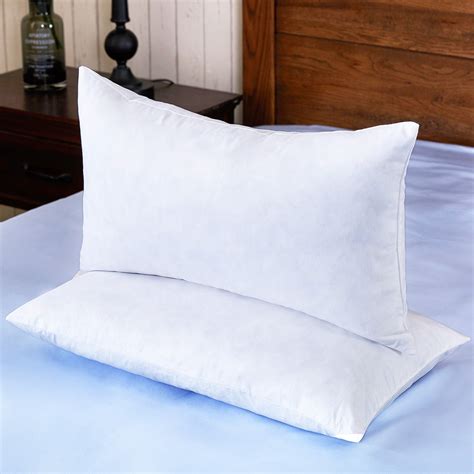 PUREDOWN White Feather Pillow for Sleeping, Square Bed Pillows 12 x 20 - Puredown