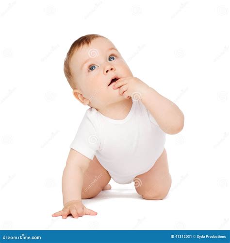 Crawling Curious Baby Looking Up Stock Photo - Image: 41312031