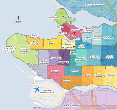 stockits style: map of vancouver neighborhoods