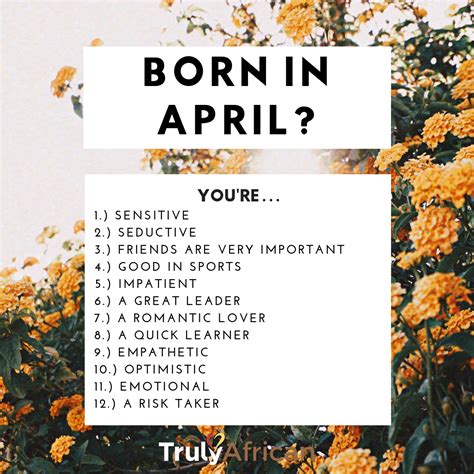 Born in April? - TrulyAfrican | April quotes, Birth month quotes, Born in april