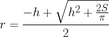 Radius of Cylinder(given surface area and height)