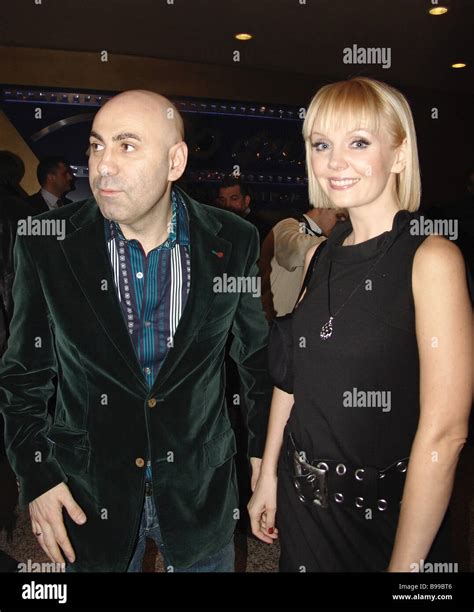 Producer Iosif Prigozhin with his wife Valeria a singer during a ...