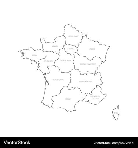 France political map of administrative divisions Vector Image