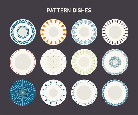 Dishes with patterns set 669604 Vector Art at Vecteezy