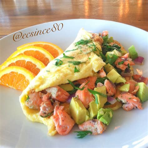 Ripped Recipes - Salmon and Avocado Omelette