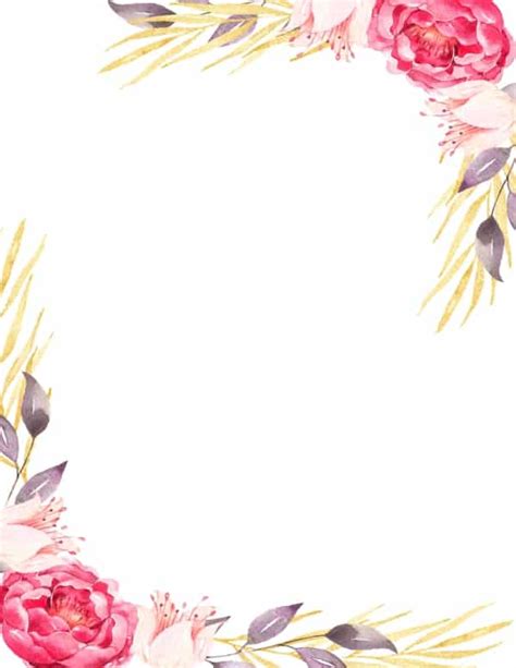 Free Flower Border | Watercolor and Clipart Borders